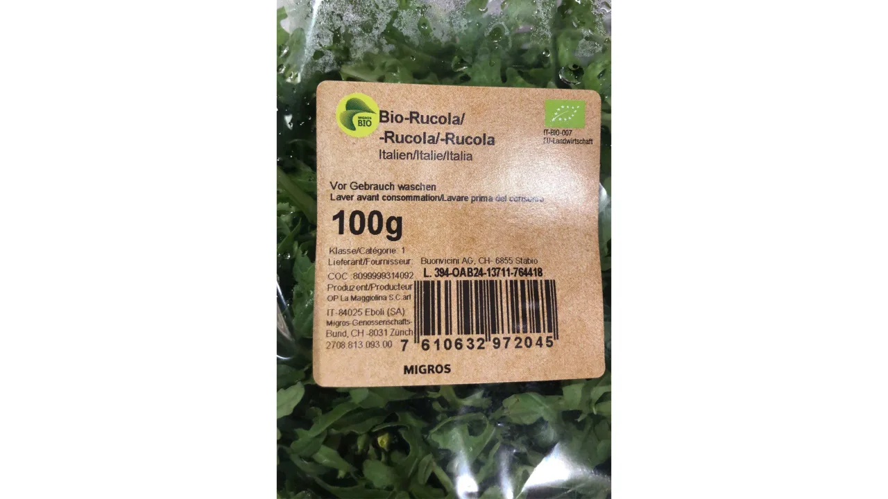 Öffentliche Warnung: Salmonellen in Bio-Rucola von Migros und Denner – Rückruf gestartet